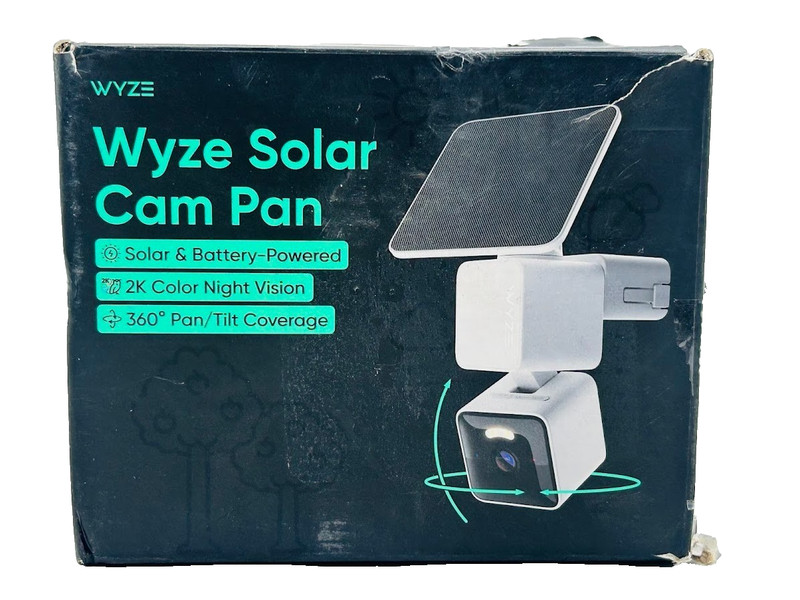 Wyze Solar Pan Cam Solar Outdoor Home Security Camera w 2K HD Color Night Vision