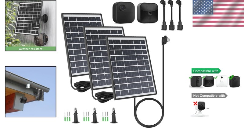 Outdoor Solar Panel with 11.8Ft Cable for Blink gallery