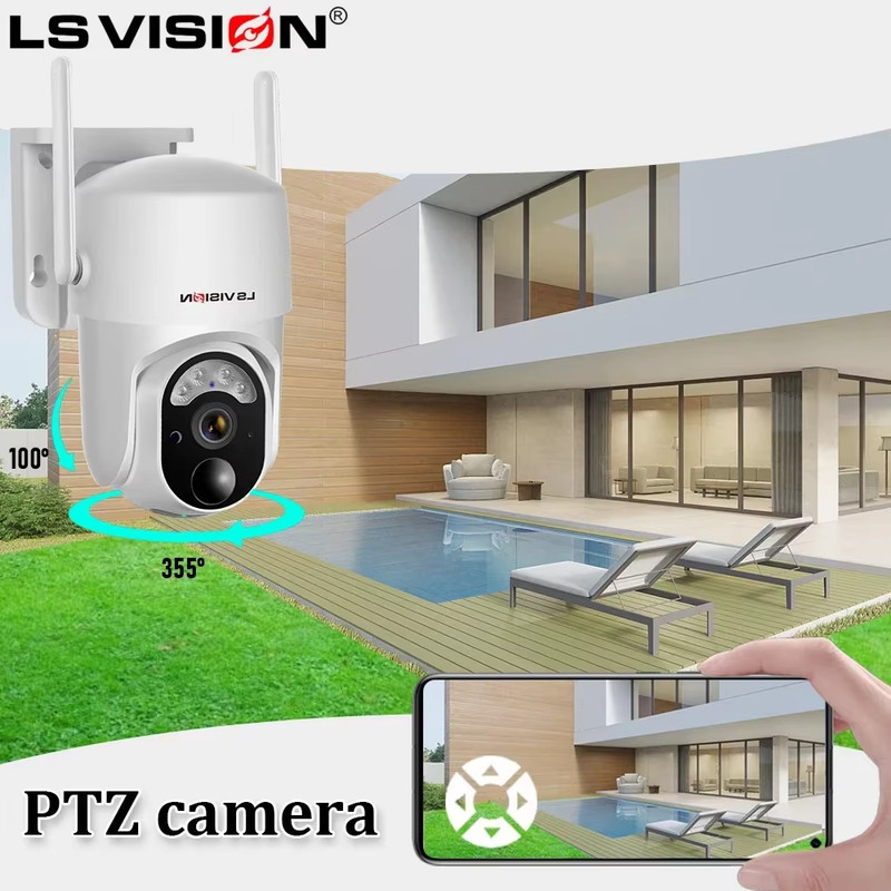 LS VISION 4MP Solar Wireless Security Camera Outdoor Solar Monitor Camera Night gallery