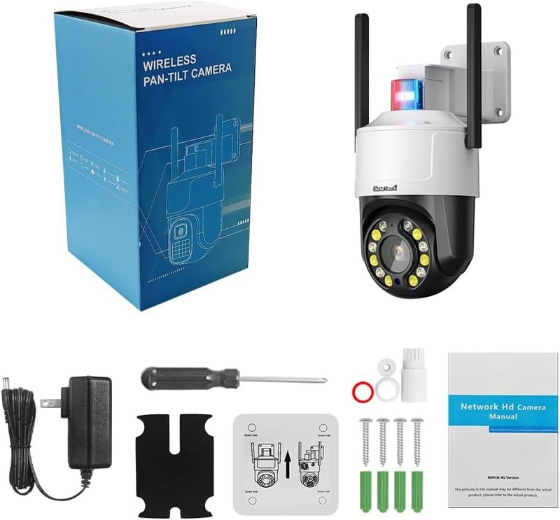 JideTech 4K/8MP Outdoor PTZ Camera 5X Zoom Auto-Tracking Spotlight Siren Alarm gallery