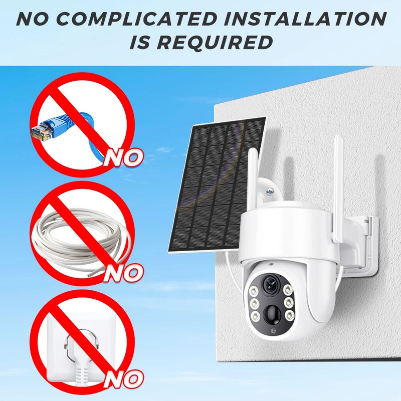 WiFi PTZ Outdoor Wireless Solar IP Camera 4MP HD Video Surveillance Camera CCTV gallery