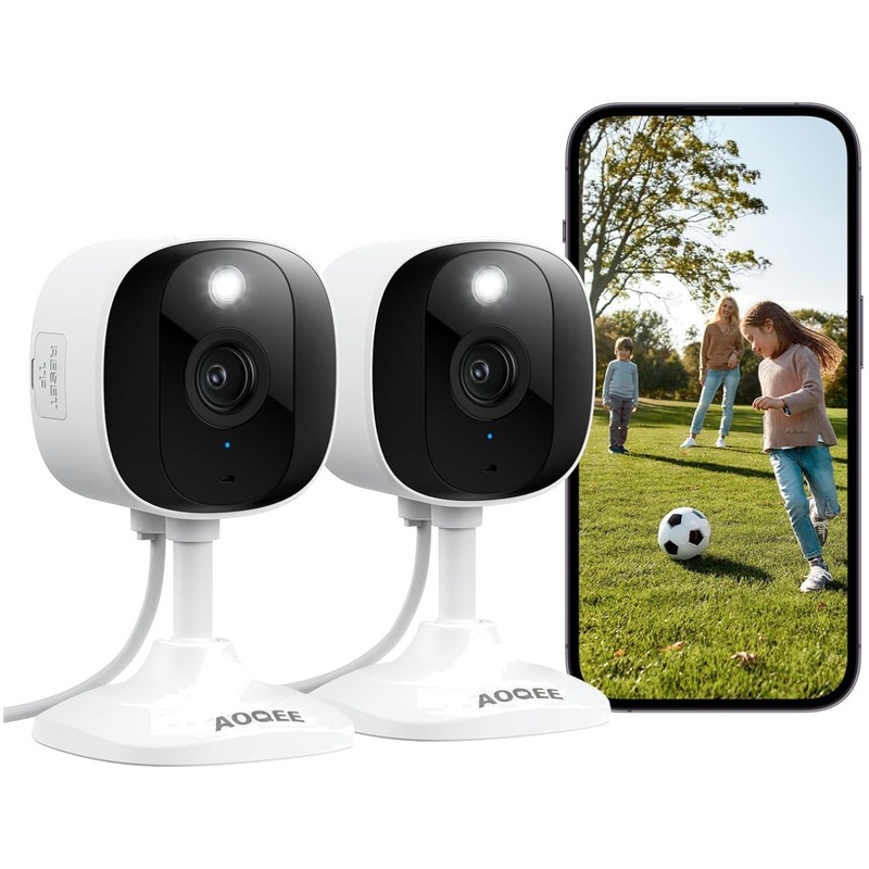Smart 2K Home Security Camera with Color Night Vision & Cloud Storage Options