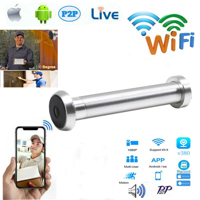 For Smartphone HD 4K Wireless WiFi Door Peephole Camera Motion Detect Recording gallery