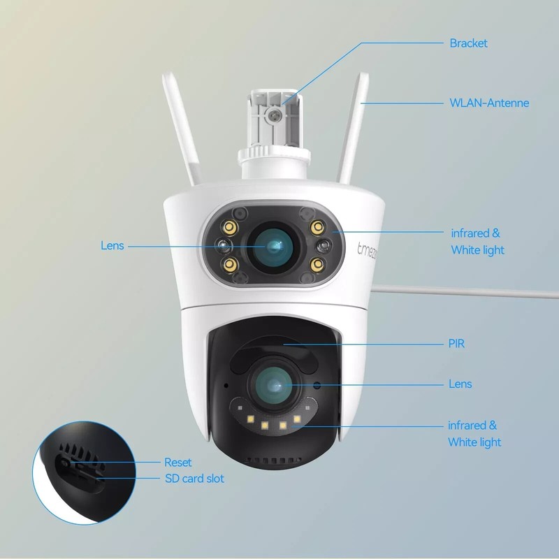 4MP Home Security PTZ WIFI Camera Outdoor IP66 Waterproof Motion Detection gallery