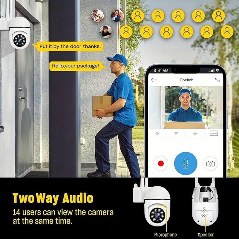 4PCS WiFi Security Camera 2.4G Wired Smart Home Outdoor Night Vision 1080P Cam gallery