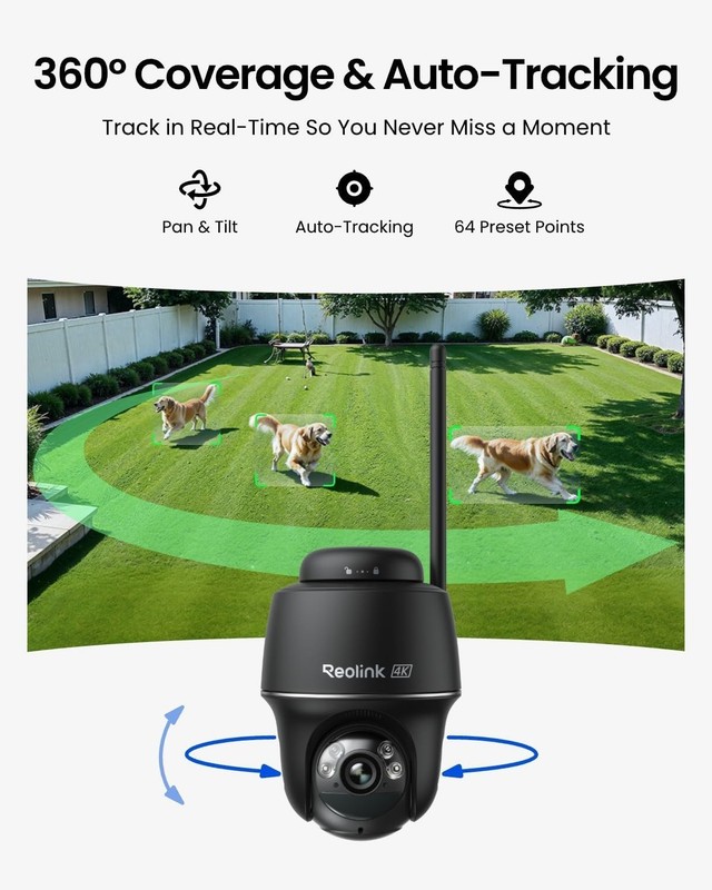 REOLINK 4K Solar Security Wireless Outdor, 360-Pan Tilt 8MP gallery