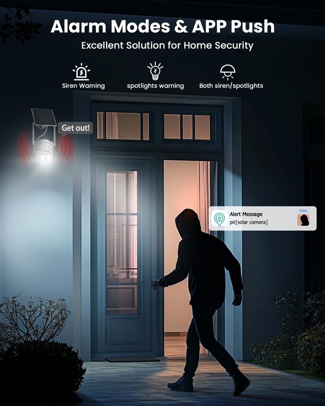 VIZIUUY Solar Security Cameras Wireless Outdoor, 3MP 3MP-1PK, White - Cam gallery
