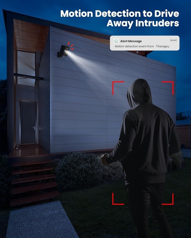 WiFi CCTV Security Camera Outdoor Battery 2K Color Night Vision 180° Pan Motion gallery