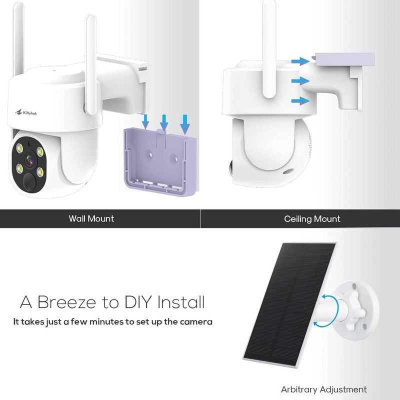 PT Solar Camera Security Outdoor | 2K FHD Security Camera Wireless Outdoor, S... gallery