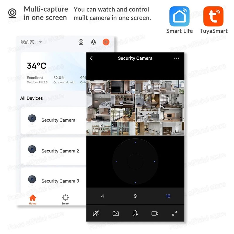 1080P-3MP Tuya Smart Life APP Home Security IP Surveillance WiFi Camera gallery