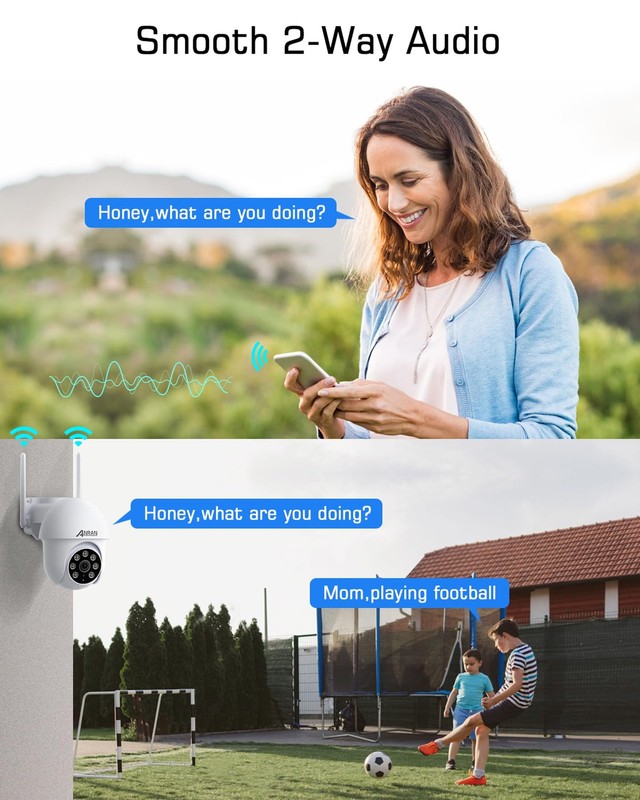 ANRAN 3K/5MP WiFi Security Camera 360° PTZ Color Night Vision Dual Band gallery