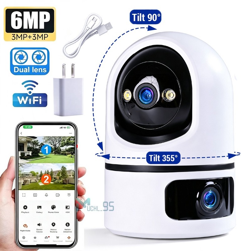 Wireless 5G WiFi Security Camera 2K Smart Home Indoor Night Vision Wired Cam