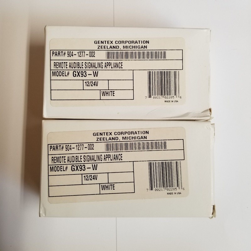 GENTEX GX93 White 12/24 VDC Remote Audible Signaling Appliance lot of 8 gallery