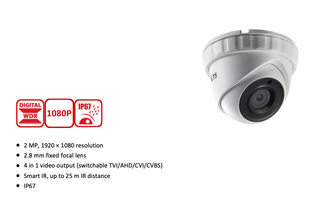 LTS 2MP Camera Turret 1080p 2.8mm TVI CVI AHD CVBS IR 80Ft CMHT2122-28F 8 Pack gallery