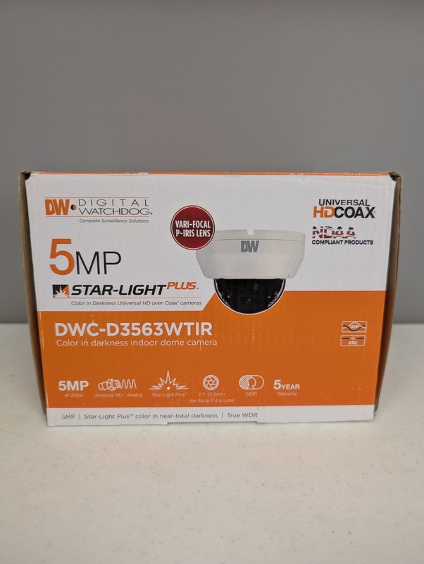 DW Digital Watchdog DWC-D3563WTIR 5MP Indoor IR Dome Camera, 2.7-13.5mm Lens