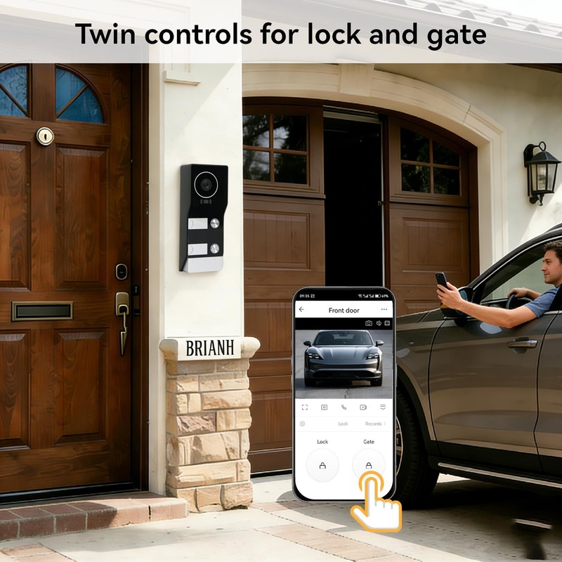 Smart Home Video Intercom System,Wired Video Doorbell with 2X 7-inch Touch Sc... gallery
