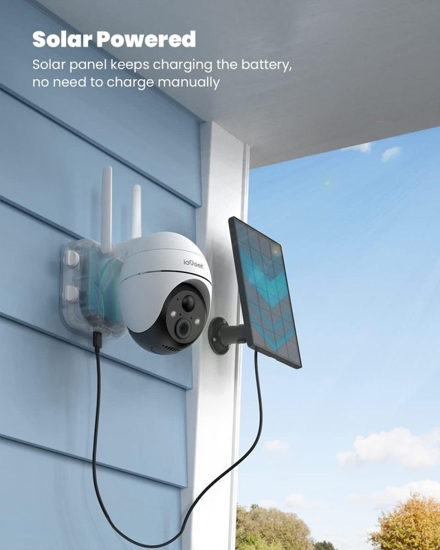 ieGeek Security Cameras Wireless Outdoor 2K WiFi 360° PTZ Solar/Battery Powered gallery