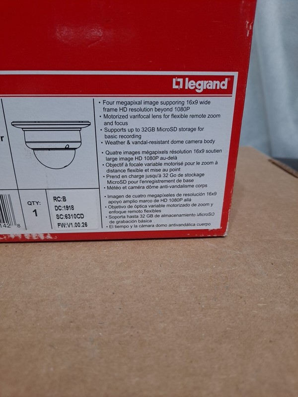 White Dome Exterior IP Dome Camera CM7020 Legrand White NEW gallery