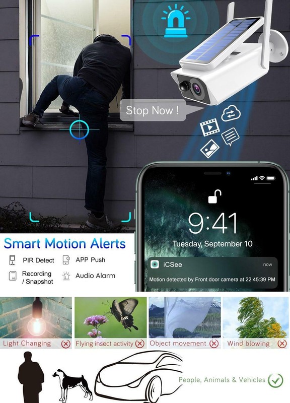 Outdoor 1080P HD Solar Power Security Camera Wireless WiFi IP Night Vision Cam gallery