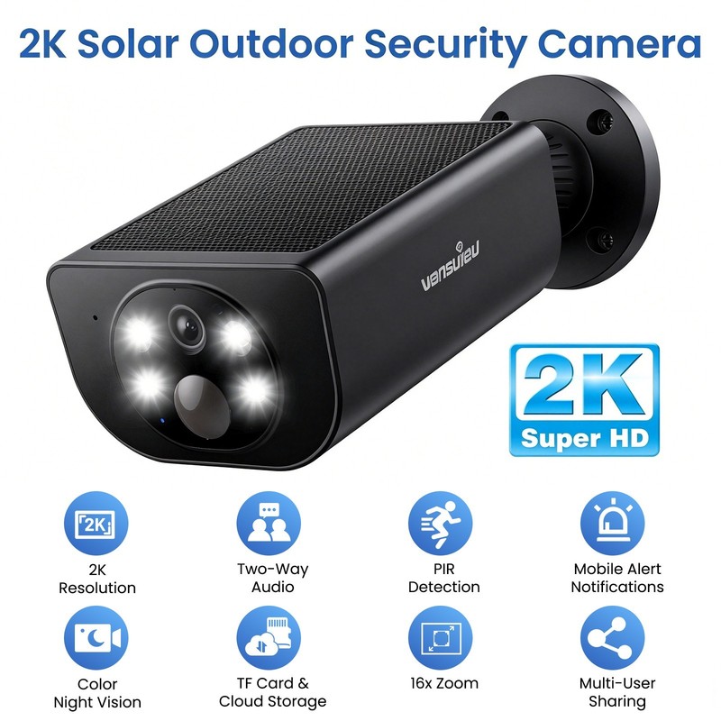Wansview S1 2K Wireless Security Camera Outdoor WiFi Solar Powered Ai Detection gallery