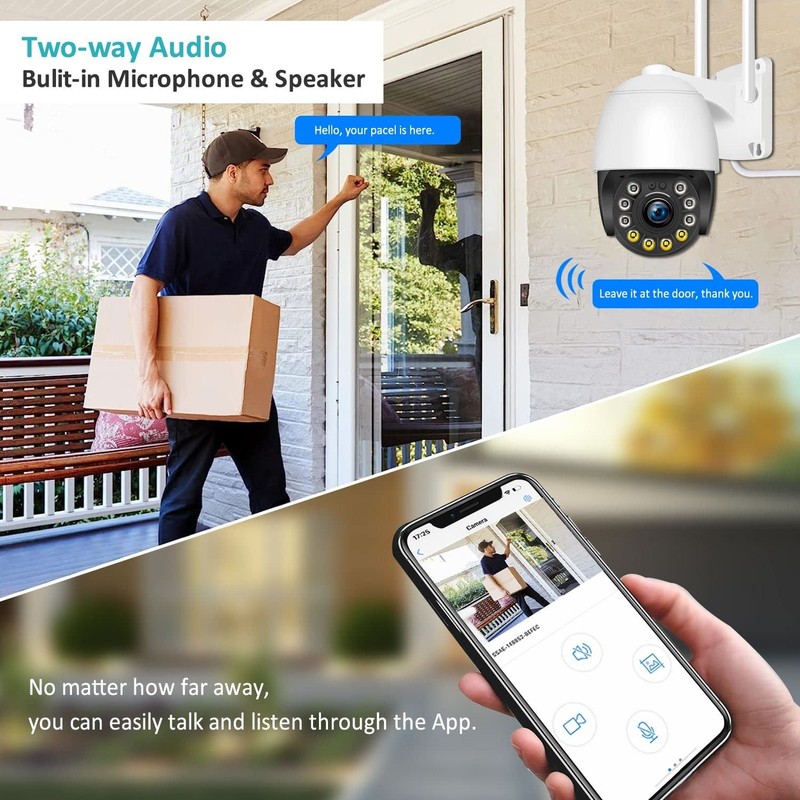 Security Camera Outdoor Wired with Night Vision Color, 360 WiFi Cameras for H... gallery