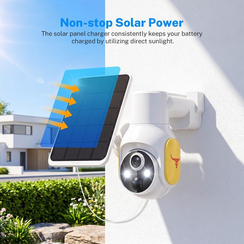 Camara De Seguridad Solar 360 Para Casa Exterior 2.4G WiFi Con Audio y Micrófono gallery