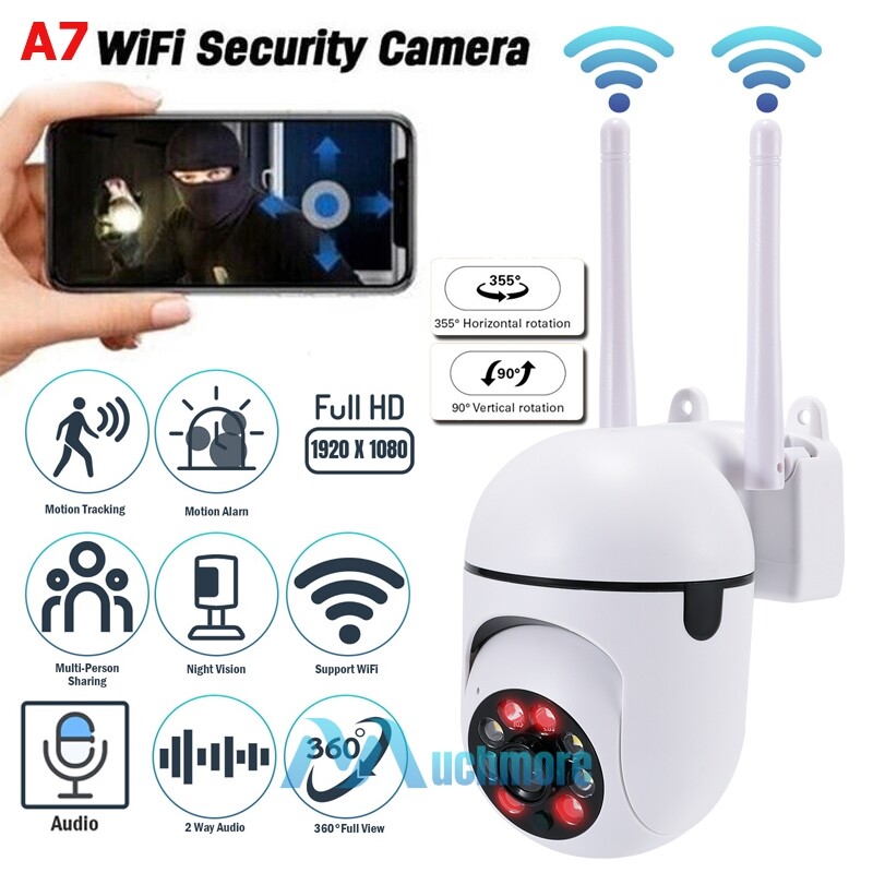 2MP 1080P HD Wifi IP Camera Pan/Tilt Outdoor Home Smart CCTV Night Vision IR Cam