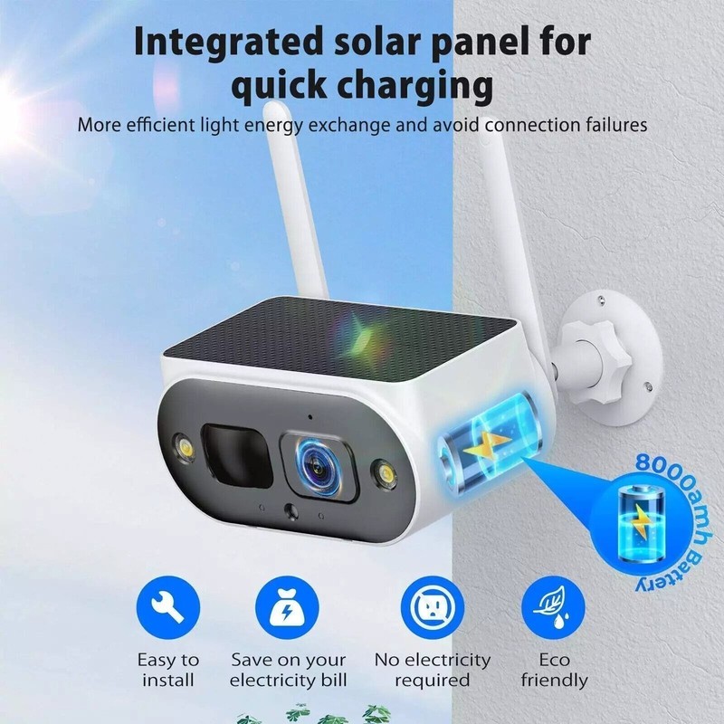 4MP Solar Wireless Security Camera System Outdoor 10CH NVR CCTV 5G/2.4G WiFi Pro gallery
