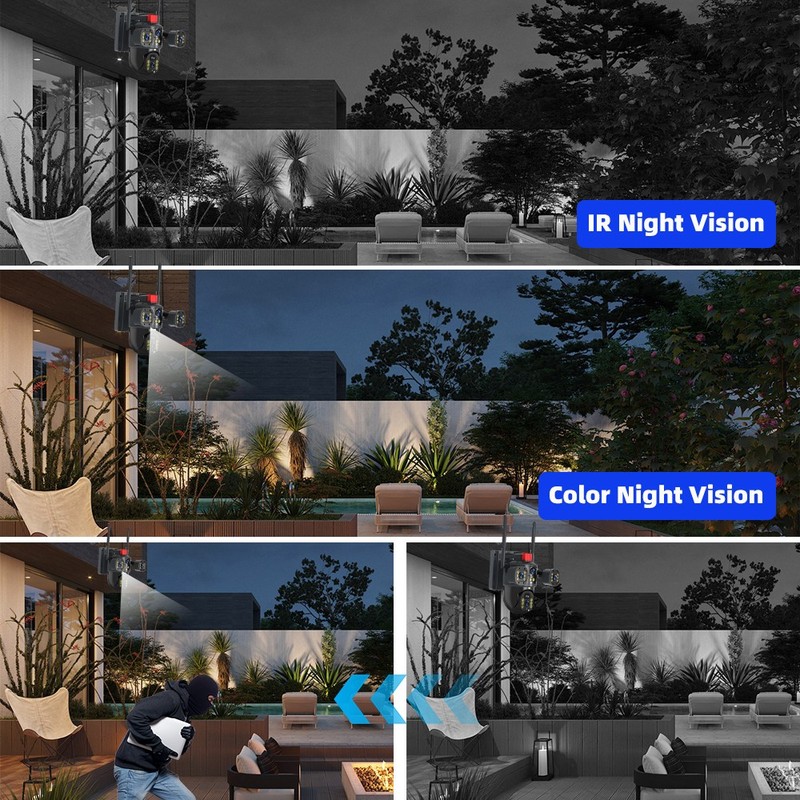 Solar Battery Powered Wireless WiFi Home Security Camera System Outdoor Pan/Tilt gallery