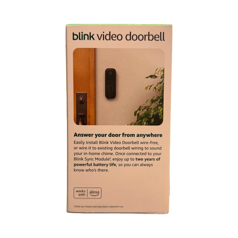 Blink Video Doorbell 2nd Gen Black 1440p HD New Sealed Sync Module Not Included gallery
