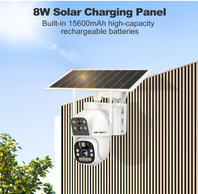 Cámara de seguridad solar WiFi para exterior, inalámbrica, con panel 8W y baterí gallery