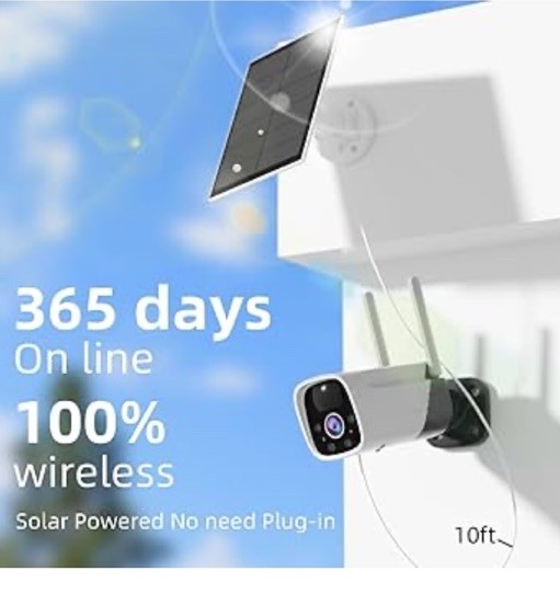 2 K Power Security Cámera Solar Charger No Monthly Fee gallery
