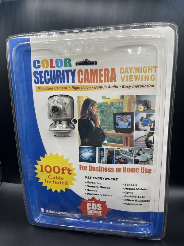 Wiscomm OC960 Color Security Camera with 100ft Cable – Day/Night, Audio