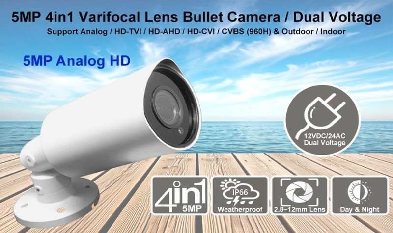 1080P Dual Voltage Security Bullet Camera White 2.8mm-12mm HD TVI CVI AHD CVBS gallery