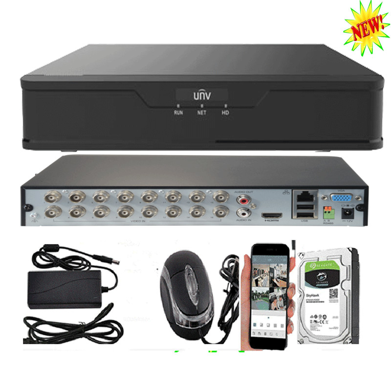 16CH UNIVIEW (XVR) DVR System supports 5MP HD-TVI , AHD 1080P HDMI