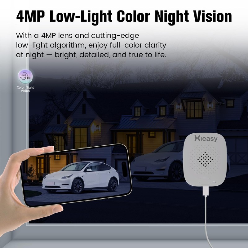 Hieasy 4MP 2.5K Window Security Camera with 24/7 Recording, No Subscription gallery