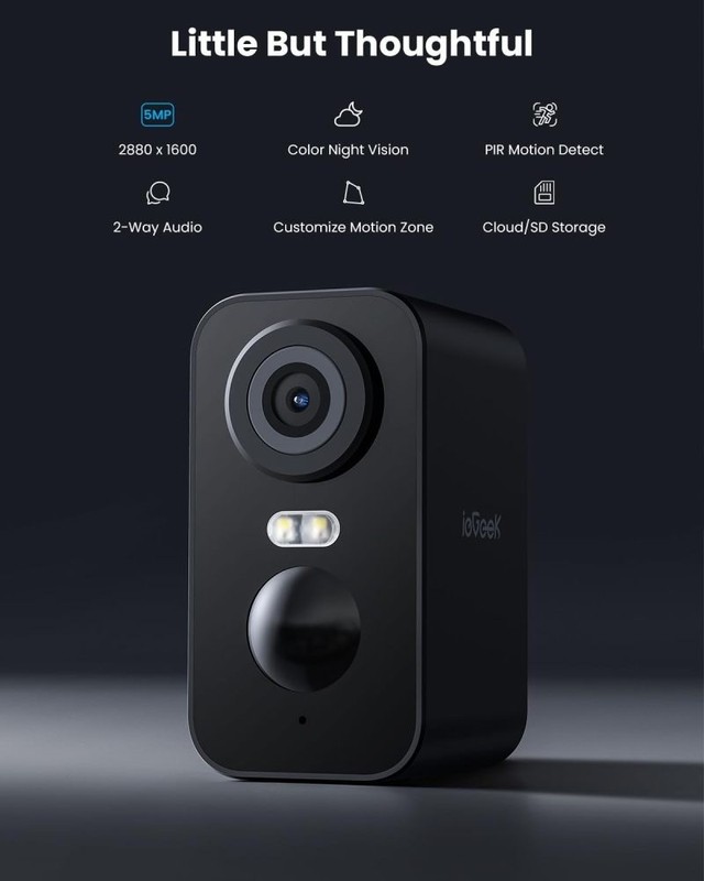 5MP Wireless Security Camera with Motion Detection & 2-Way Audio Night Vision gallery