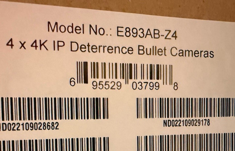 Lot of 4 Lorex 4K Ultra HD Smart Deterrence IP Cameras E893AB-Z4 gallery