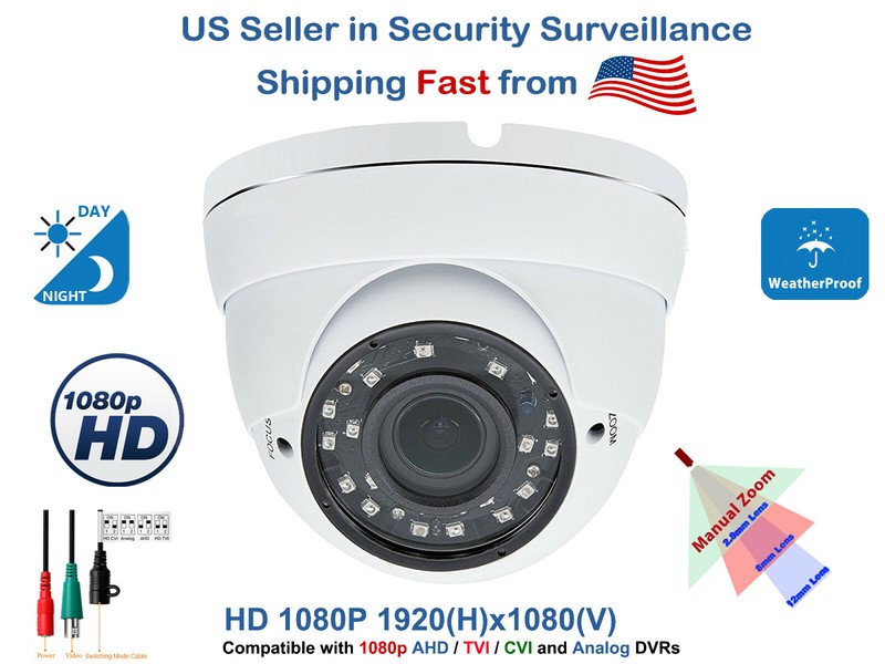 1080p Indoor Outdoor Night Vision Dome Eyeball CCTV Surveillance Security Camera gallery