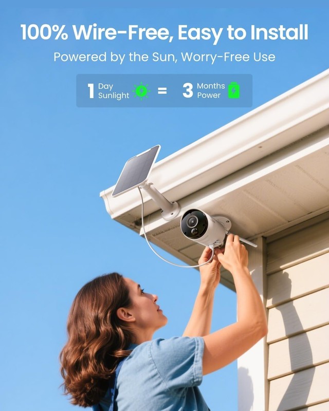 Argus Eco+Solar Panel 2K 5MP Solar Security Camera Outdoor for Home Surveilan... gallery