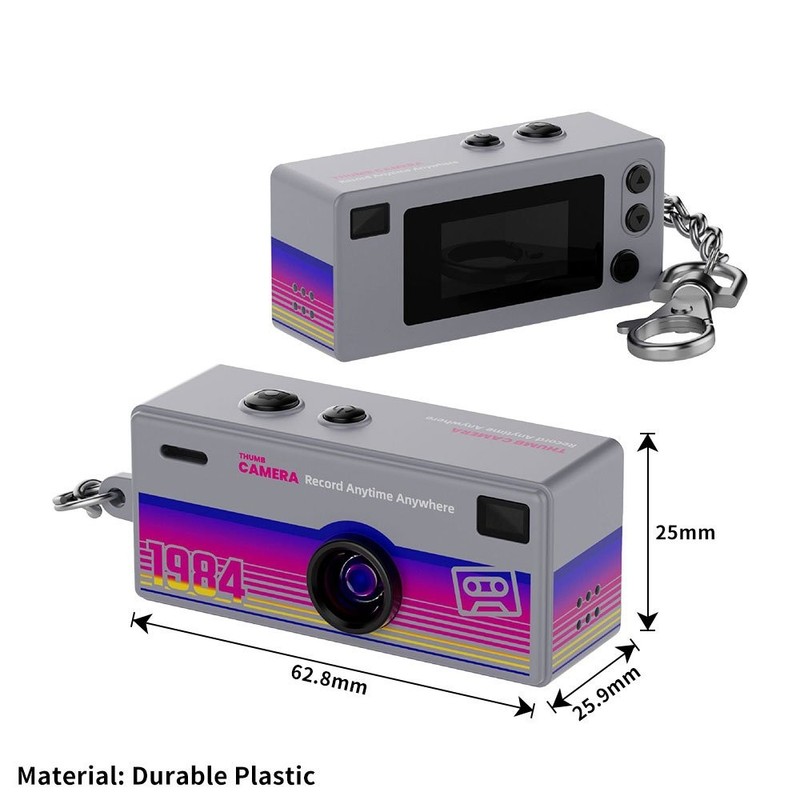 Mini Camera Keychain, Portable Thumb with Screen, Pocket Camera for Travel KU