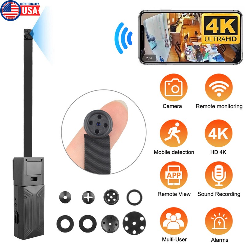 4K Mini Camera: WiFi Motion Alerts & DIY Mini Mount 1H Battery/24-7 Recording US gallery