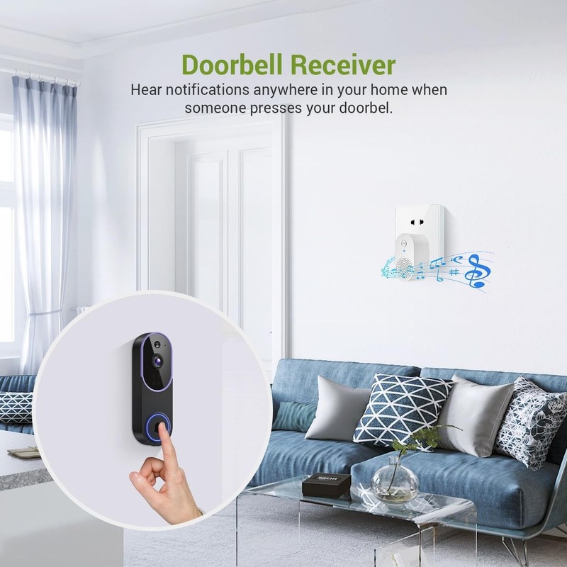 1080P Purple Wireless Doorbell with Intelligent Human Detection & Two-Way Audio gallery