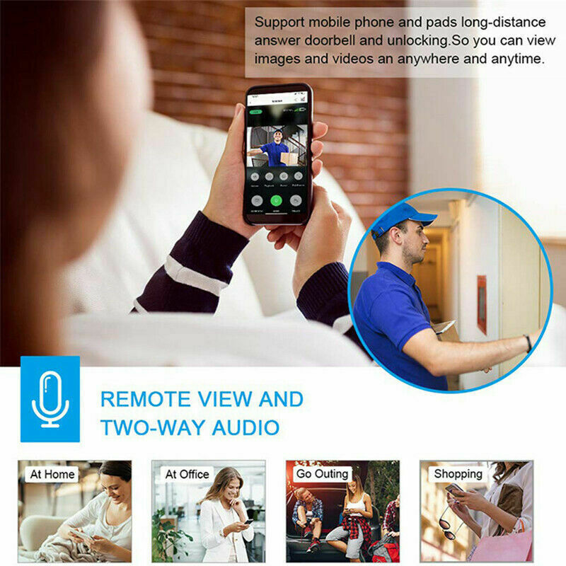 Smart Wireless WiFi Video Doorbell Phone Door Ring Intercom Security Camera Bell gallery