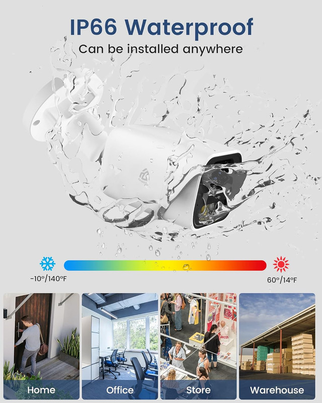 4PCS 5MP Poe Add-On Security Camera, Outdoor Indoor Wired CCTV Camera with Human gallery