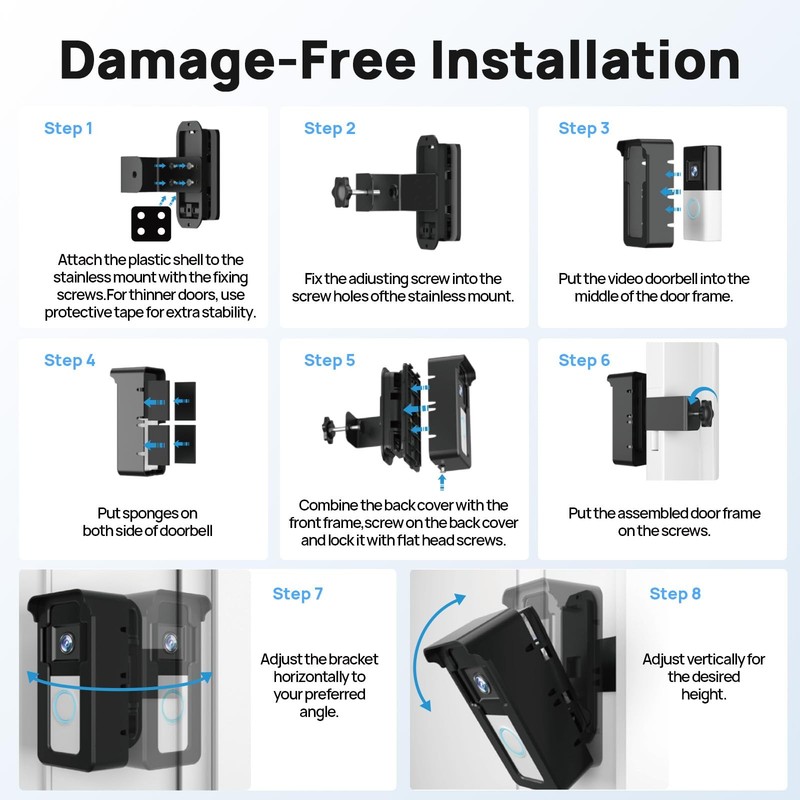 Video Doorbell Mount for Ring/Blink, 2025 Upgrade Doorbell Camera Mount with Tr gallery