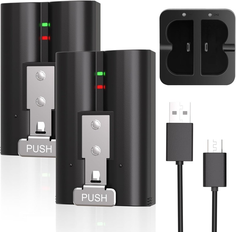 2-Pack Rechargeable 7200mAh Batteries with Charger for Video Doorbell & Indoor C