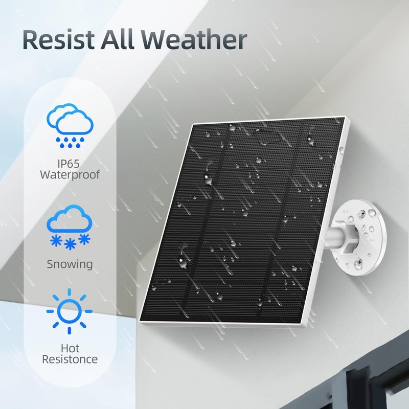 5W Solar Panels Security Camera Solar Panel W/ Micro USB & USB-C Port DC 5V gallery