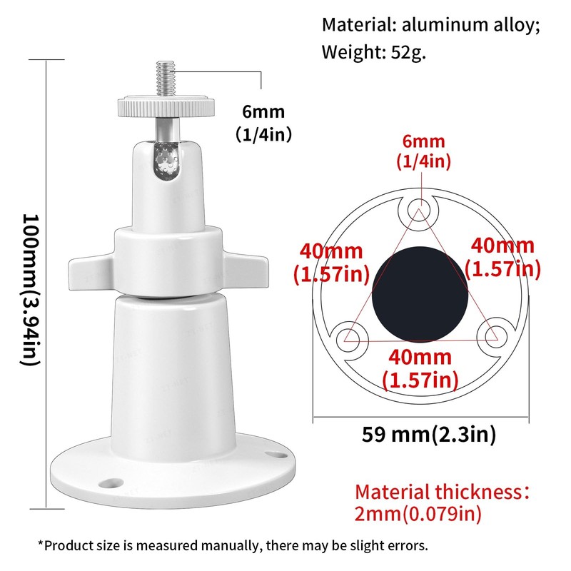 Adjustable Security Camera Wall/Ceiling Mount with 1/4 Screw Head gallery