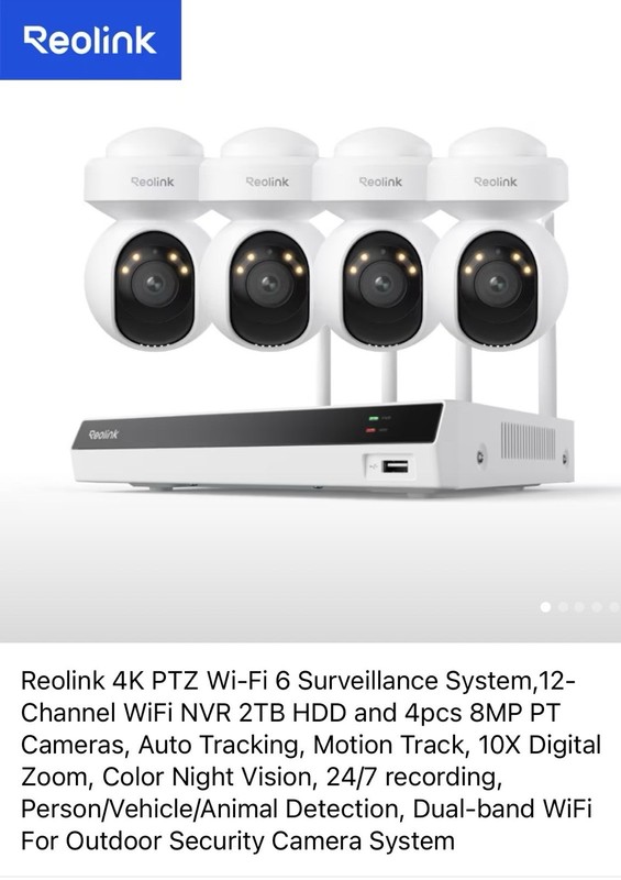 *5 CAMERASReolink Security Camera with PTZ Auto Tracking & Tracklink PoE Camera